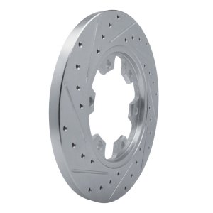 Ford Transit-350 Brake Rotor (1) - Rear Right - R1 Concepts - Drilled & Slotted - Silver - `15-`25